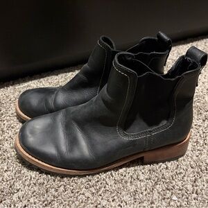 Black Patina Chelsea Leather Boots